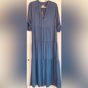 Chico’s Tiered Sea Island Maxi Dress Sz 1 NWT